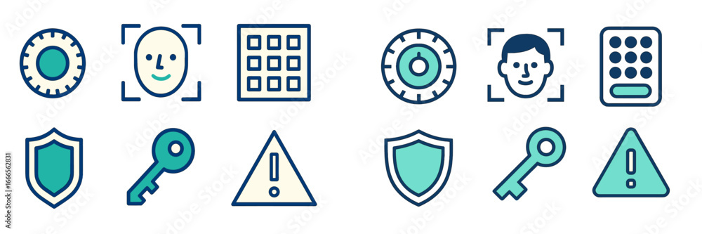 Poster modern security icons in vector design for digital applications