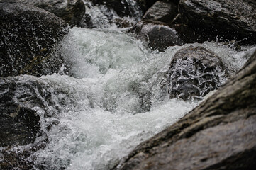 바위 사이로 힘차게 흐르는 계곡물