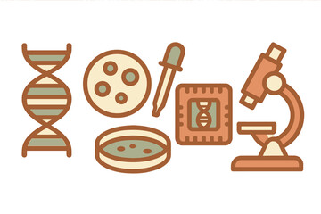 Science and laboratory equipment vector illustration collection
