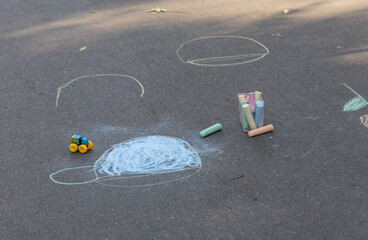 chalk drawing on the blackboard