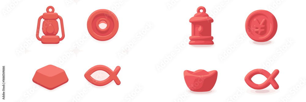 Poster colorful vector icons of various shapes and symbols for design use