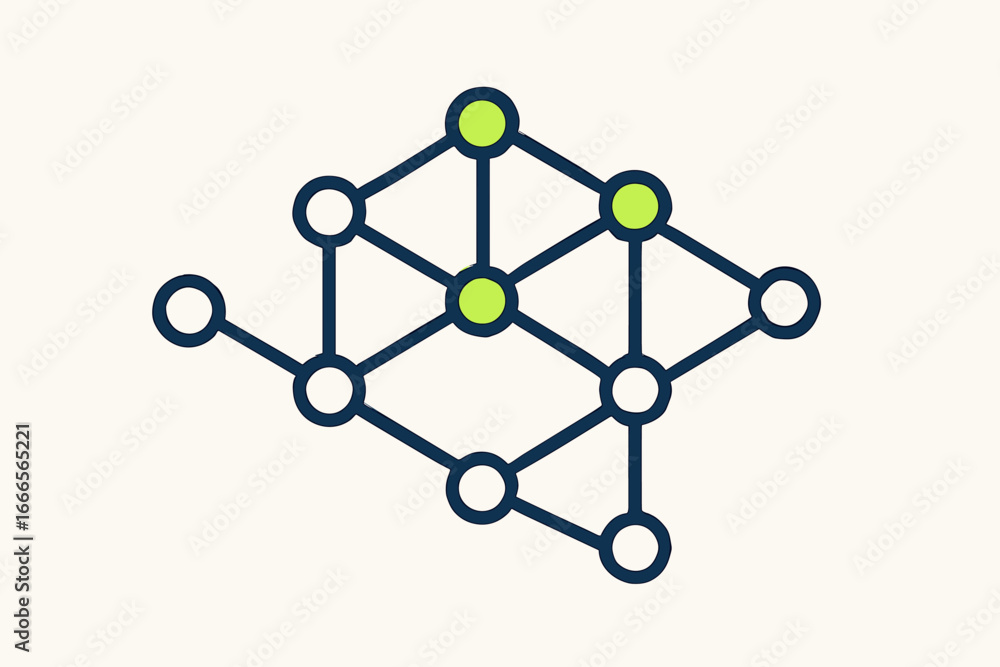 Aufkleber vector illustration of a network structure with connected nodes