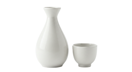 Ceramic sake set sake bottle sake cup japanese sake traditional sake asian drink oriental sake culture on transparent background