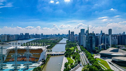Aerial photographs of Guangzhou's cityscape