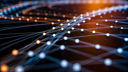 Explore futuristic network connections with stunning particle design for innovative technology solutions