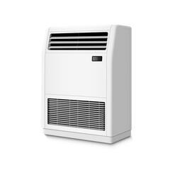 Modern Floor Air Conditioner. Climate Control Device Isolated on White.