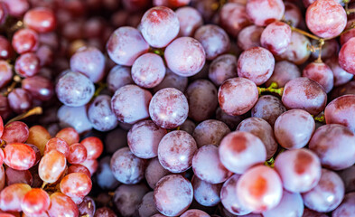 Close-up of Red grape cluster, Red grapes wallpaper background