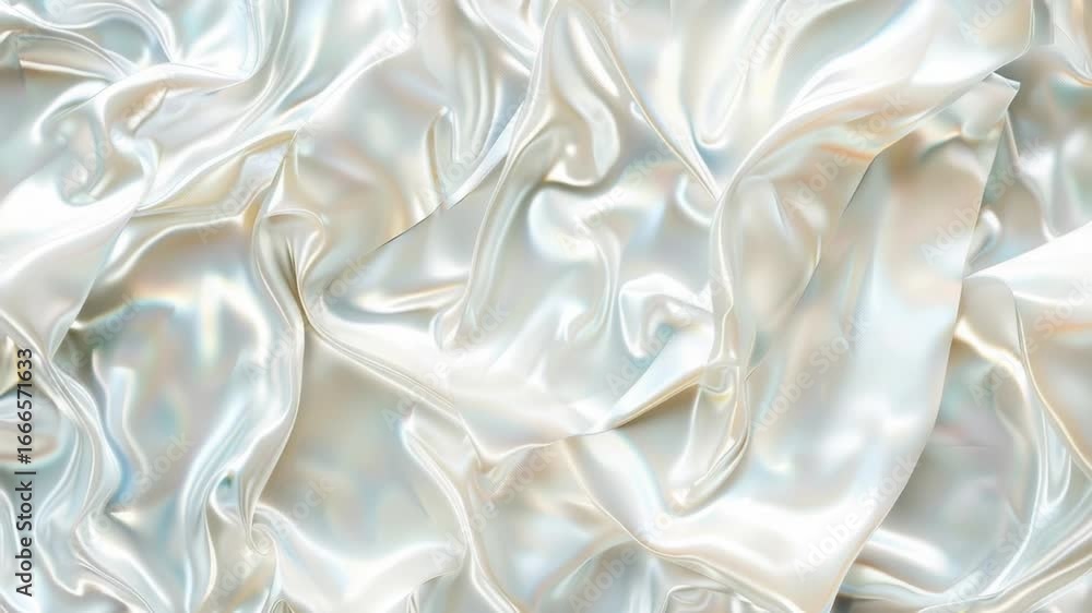Poster close-up shot of a shiny fabric with intricate patterns and textures