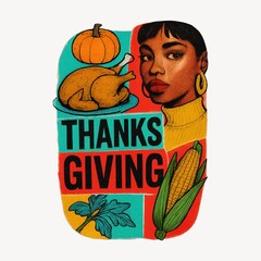 Thanksgiving celebration vibrant illustration.