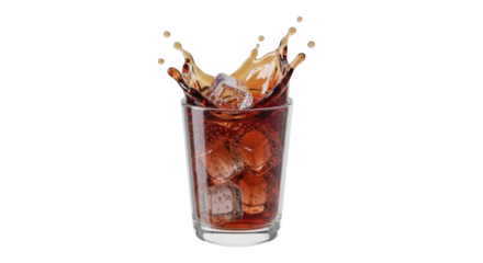 Isolated Cola with Ice Splash