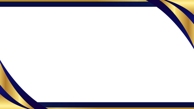 Luxury Gold and Blue Certificate Border with Flowing Curves