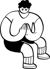 hand drawn cute character illustration of people exercising.