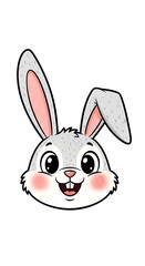 Obraz premium Cute cartoon bunny face