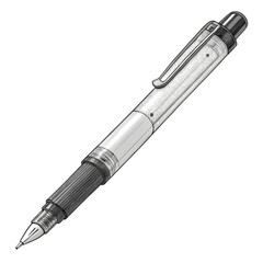 Naklejka premium Hand-Drawn Mechanical Pencil Illustration, Isolated on Transparent Background, Stationery Design, Drawing, Graphic., Pen, Pencil, Stationery