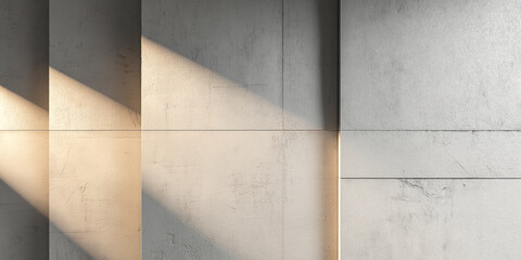 Obraz premium Minimal Concrete Wall with Geometric Shadows 