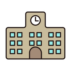 シンプルな校舎のイラスト