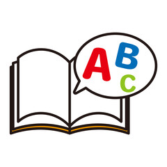 シンプルな開いた英語の本のイラスト