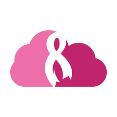 Breast Cancer Awareness Pink Ribbon Logo Vector Design