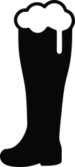beer boot oktoberfest silhouette icon vector illustration