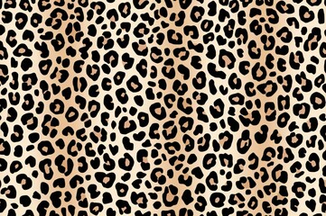 Seamless pattern featuring heart-shaped leopard or jaguar spots. Stylish animal print design. Spotted heart motifs resembling cheetah fur. 2D illustrated background suitable for textiles, wallpapers,