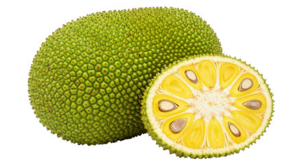 Delicious jackfruit fruit tropical food healthy eating vegan vegetarian diet nutrition ingredient sweet treat on transparent background