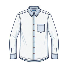 Long Sleeve Shirt Design, Flat Illustration, Isolated on Transparent Background, clothing, apparel, fashion