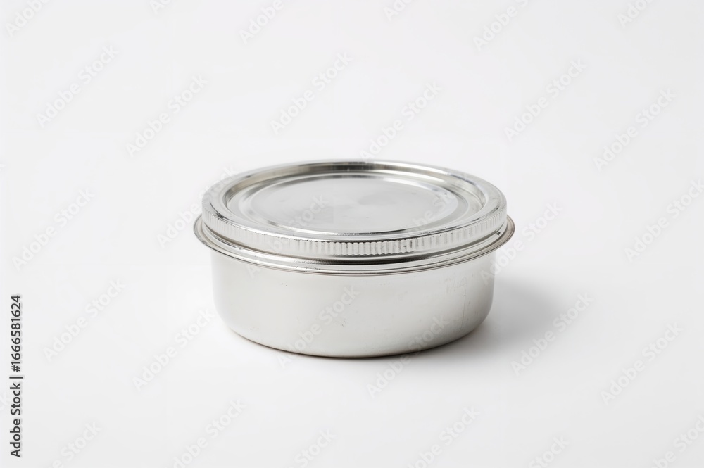 Poster single empty container on a plain white backdrop
