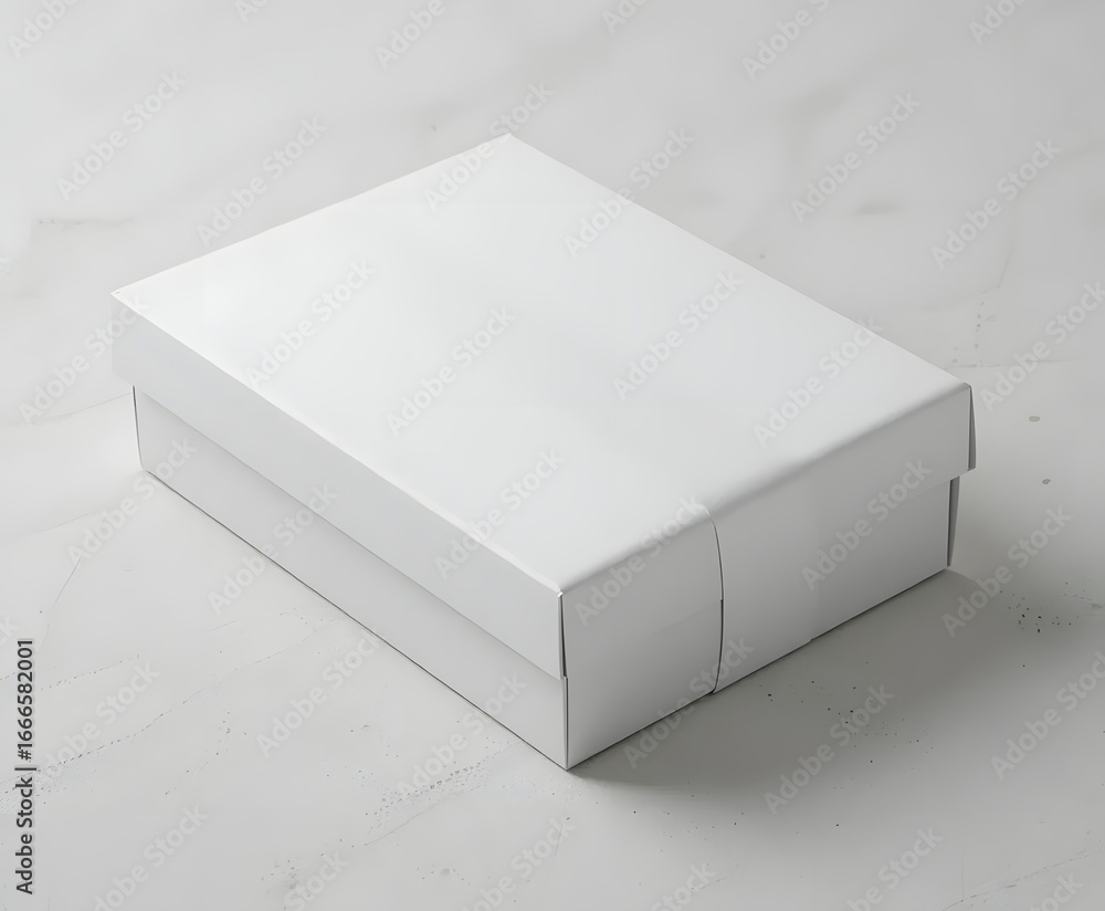Poster stylish white cardboard box mockup for product presentation and branding projects with clean minimal