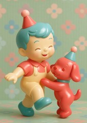 Fototapeta premium Playful figurines in party hats