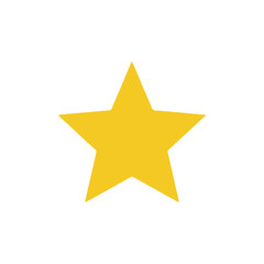 A simple, bright yellow five-pointed star graphic on a clean white background, symbolizing achievement or a favorite item.