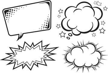 Comic Book Speech Bubbles and Sound Effects Set