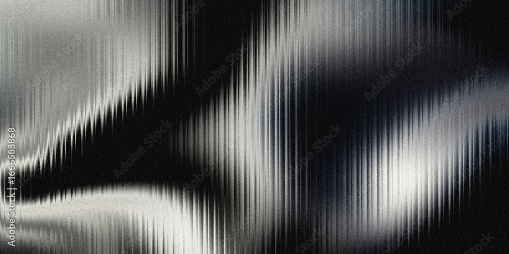 Poster an abstract digital art piece features a textured, grainy surface with vertical lines creating a dyn
