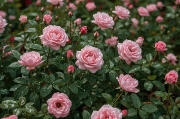 Roses blooming in a backyard setting