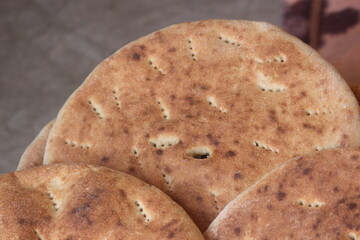Khobz Close Up, Traditional Moroccan Bread