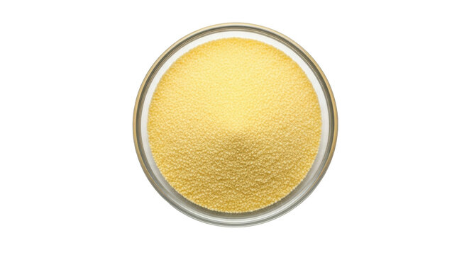 Isolated Semolina in Glass Bowl