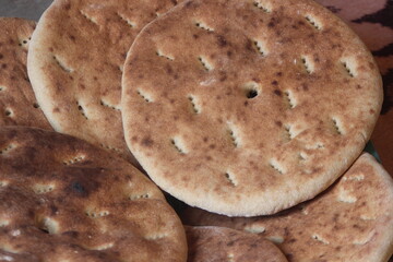 Khobz Close Up, Traditional Moroccan Bread