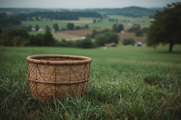 Fototapeta premium Rustic bamboo basket used by fishermen in rural areas