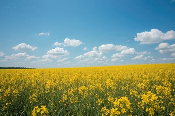 Obraz premium Blooming flower field beneath the open sky