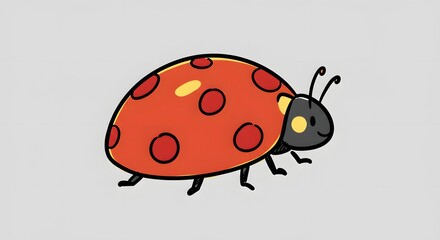 Obraz premium Cute Cartoon Ladybug Illustration