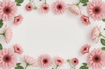 Obraz premium Invitation card mockup featuring floral design, suitable for Mother's Day or Valentine's Day