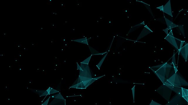 blue plexus network animation overlay, digital connecting lines and dots with alpha channel