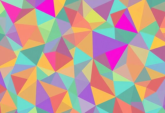 Abstract geometric seamless background with repeating triangle pattern in vibrant colors,  abstract,  polygon - Powered by Adobe