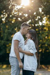Fototapeta premium Young couple relax at nature at summer