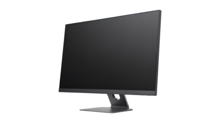 Modern computer monitor display on a stand technology gadget png