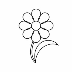 Chamomile Flower Line Art – Clean Vector Outline