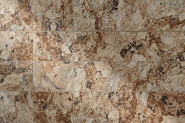 Naklejka premium Natural light sepia brown granite wall tile texture pattern