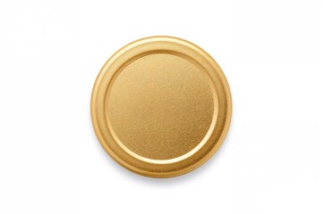 Top perspective of a golden bottle cap against a white backdrop
