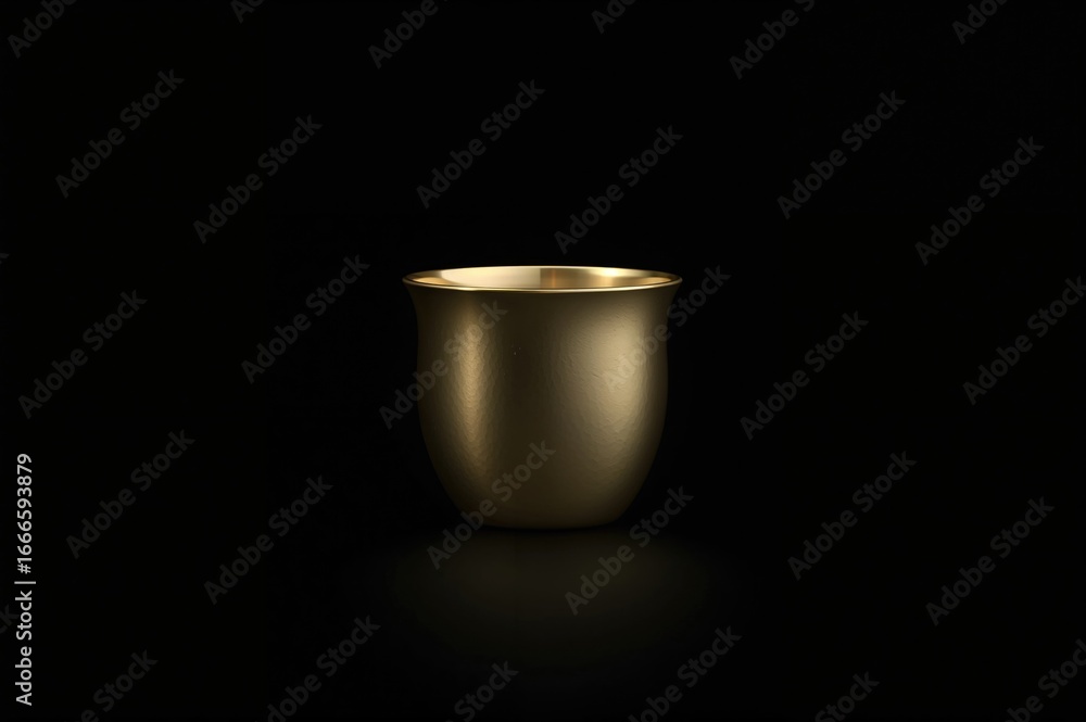 Poster shiny golden trophy displayed on a dark backdrop, isolated rendering