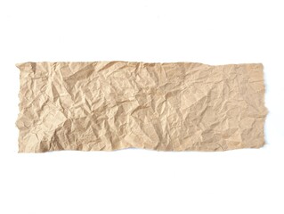 Blank crumpled brown paper isolated on white background
