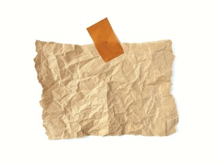 Blank brown torn note paper isolated on white background